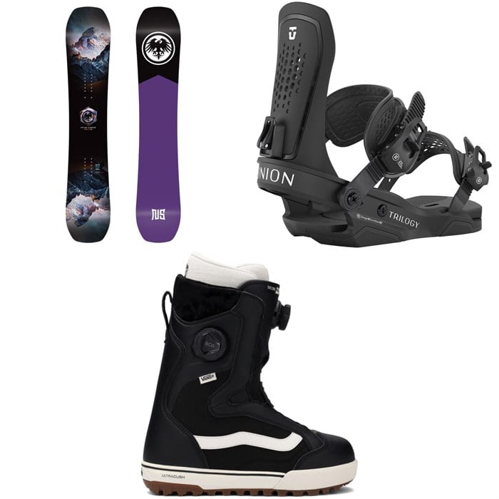 Never Summer - Never Summer Proto Type 3 Snowboard + Union Trilogy Snowboard Bindings + Vans Encore Pro Snowboard Boots - Women's 2026