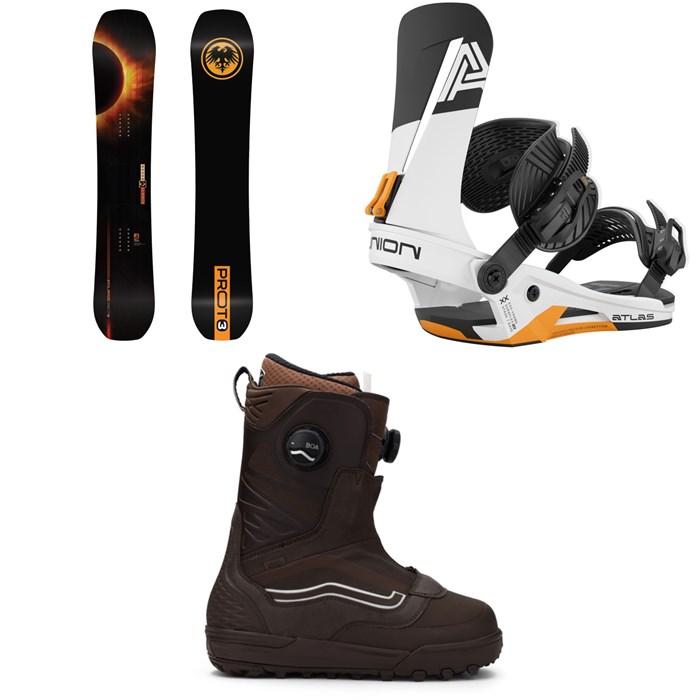 Never Summer - Never Summer Proto T3 Eclipse Snowboard + Union Atlas Snowboard Bindings + Vans Verse Snowboard Boots 2026