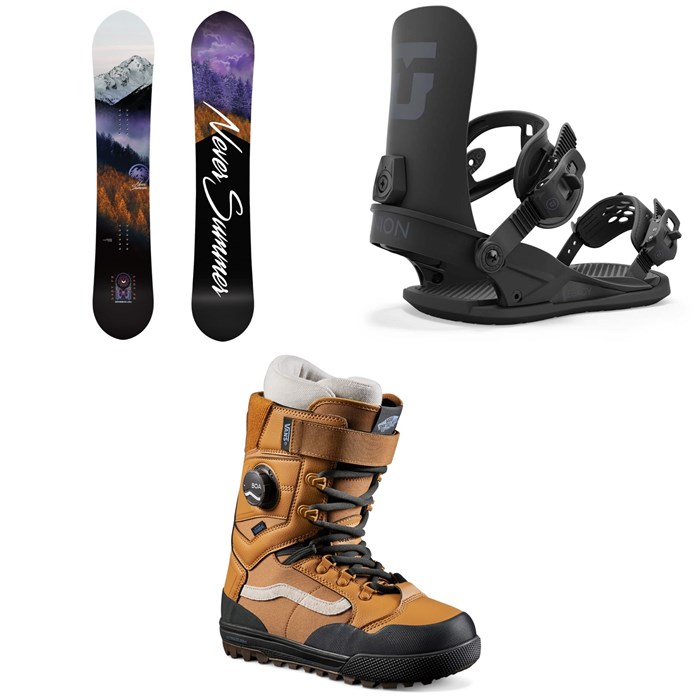 Never Summer - Never Summer Lady FR Snowboard + Union Legacy Snowboard Bindings + Vans Luna Ventana Pro Snowboard Boots - Women's 2025