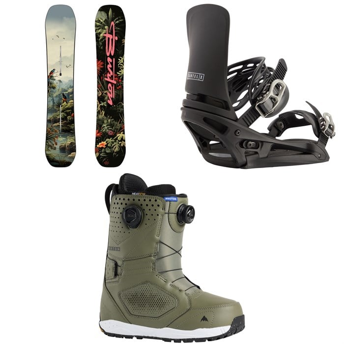 Burton - Burton Custom Flying V Snowboard + Cartel X EST Snowboard Bindings + Photon Boa Snowboard Boots 2026
