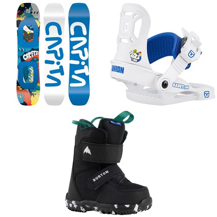 CAPiTA - CAPiTA Micro Mini Snowboard + Union Cadet One Snowboard Bindings + Burton Mini Grom Snowboard Boots - Kids' 2026