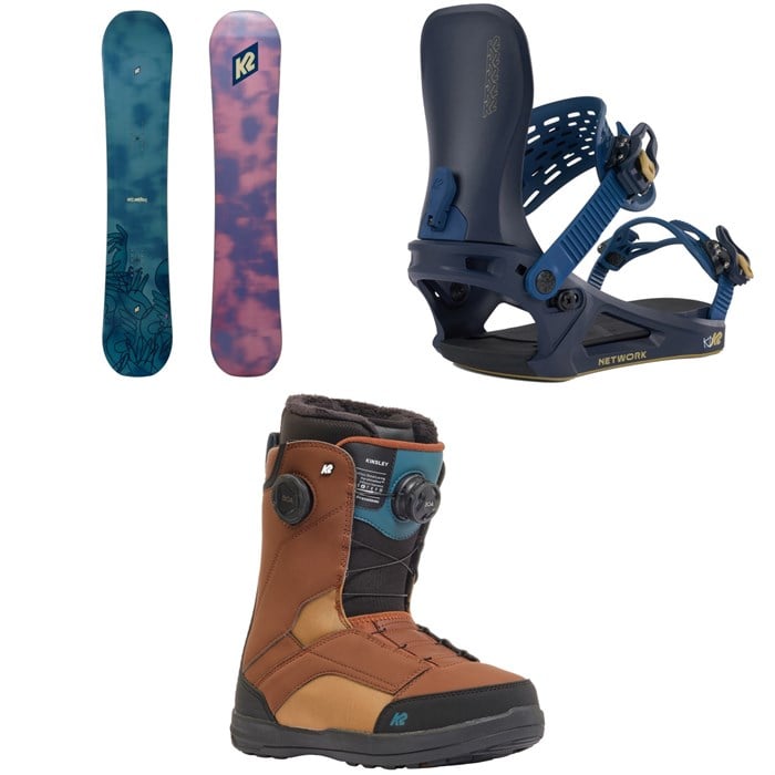 K2 - K2 Dreamsicle Snowboard + Network Snowboard Bindings + Kinsley Snowboard Boots - Women's
