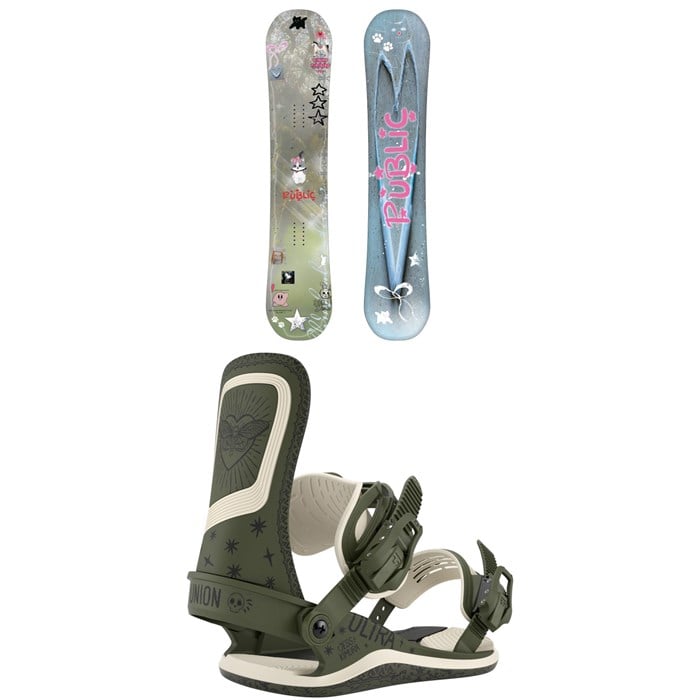 Public Snowboards - Public Snowboards Jibgurl Snowboard + Union Ultra Snowboard Bindings - Women's 2026