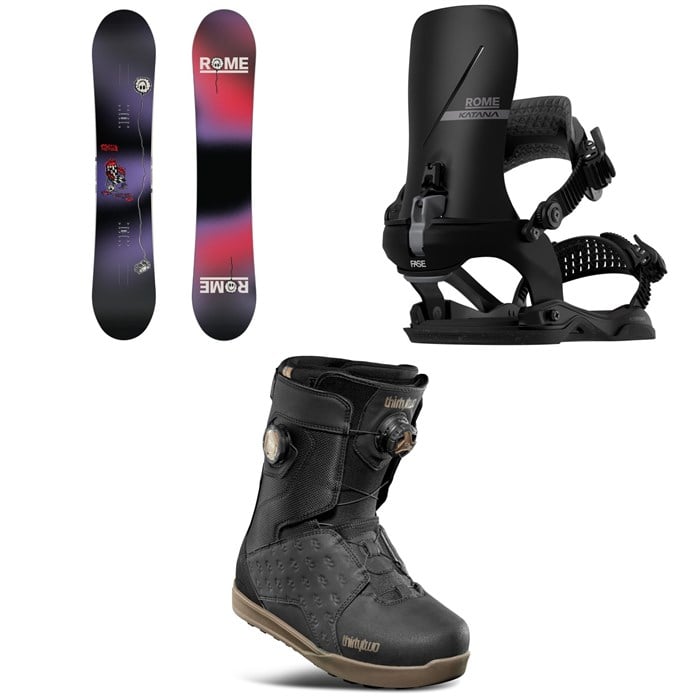 Rome - Rome Party Mod Snowboard + Katana AW FASE Snowboard Bindings + thirtytwo Lashed Double Boa Snowboard Boots 2026
