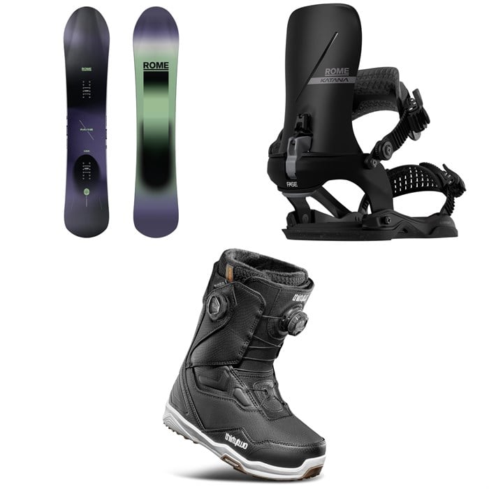 Rome - Rome Ravine Snowboard + Katana AW FASE Snowboard Bindings + thirtytwo TM-2 Double Boa Snowboard Boots - Women's 2026