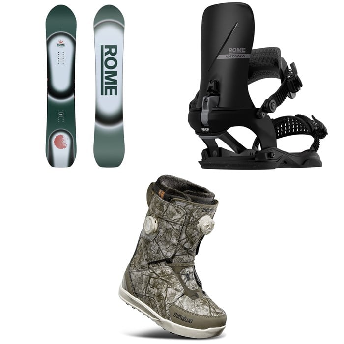Rome - Rome Muse Snowboard + Katana AW FASE Snowboard Bindings + thirtytwo Lashed Double Boa Snowboard Boots - Women's 2026