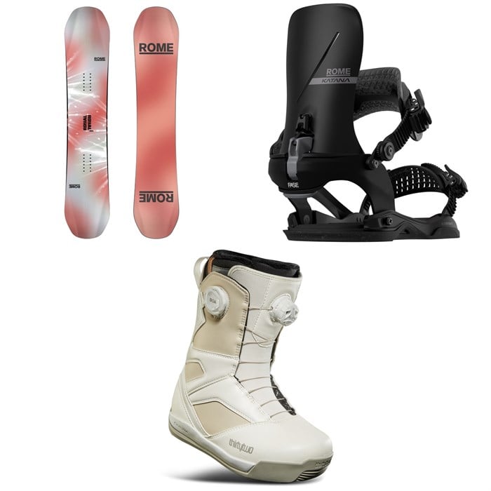 Rome - Rome Royal Snowboard + Katana AW FASE Snowboard Bindings + thirtytwo STW Double Boa Snowboard Boots - Women's 2026