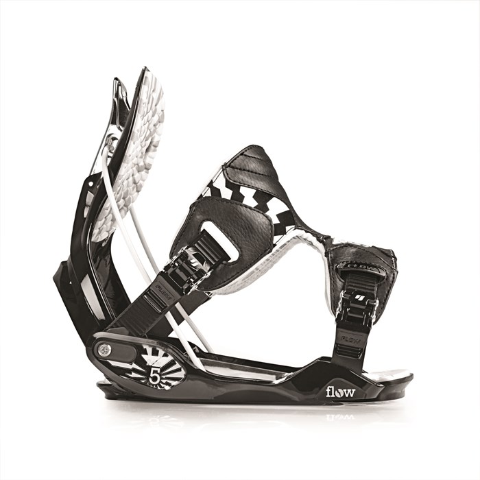 Flow Five スノーボードビンディング ブラック/ホワイト Flow The Five Snowboard Bindings 2010 | evo