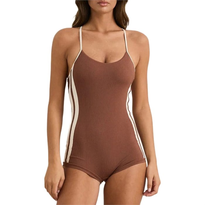 Rhythm - Rhythm Lily Rib Cross Back Surf Short One Piece - Women's