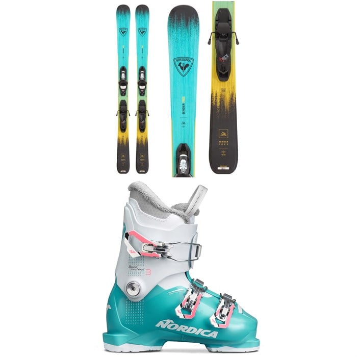 Rossignol - Rossignol Sender Free Jr Skis + Kid X 4 GW Bindings + Nordica Speedmachine J3 Ski Boots - Kids' 2026