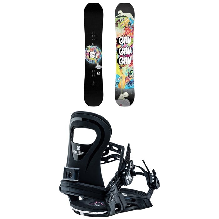GNU - GNU Young Money C2E Snowboard + Bent Metal BMX Snowboard Bindings - Kids' 2026