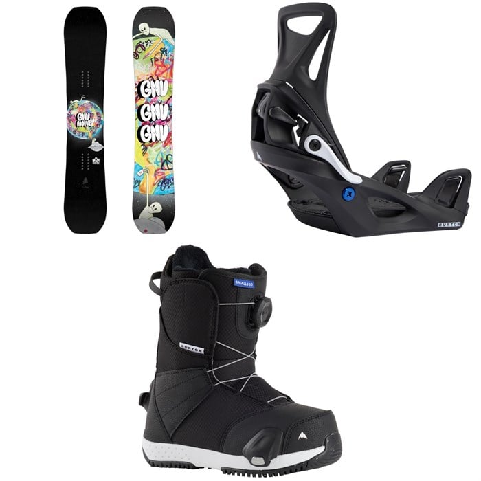 GNU - GNU Young Money C2E Snowboard + Burton Step On Snowboard Bindings + Smalls Step On Snowboard Boots - Kids' 2026