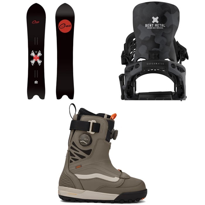 GNU - GNU Something GNU C2 Snowboard + Bent Metal Lightning Supermatic Snowboard Bindings + Vans Verse Range Edition Snowboard Boots 2026