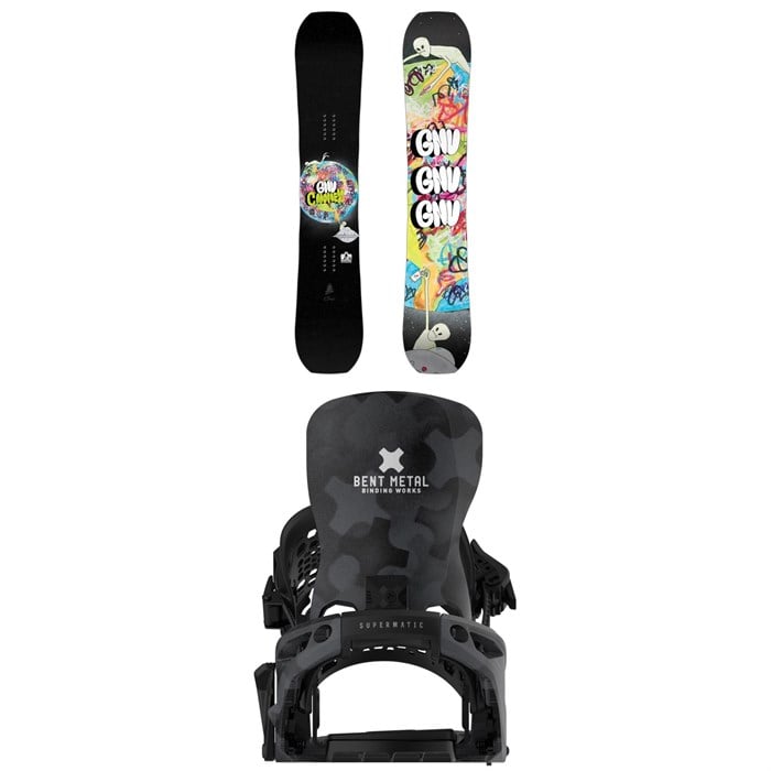 GNU - GNU C-Money C3 Snowboard + Bent Metal Lightning Supermatic Snowboard Bindings 2026