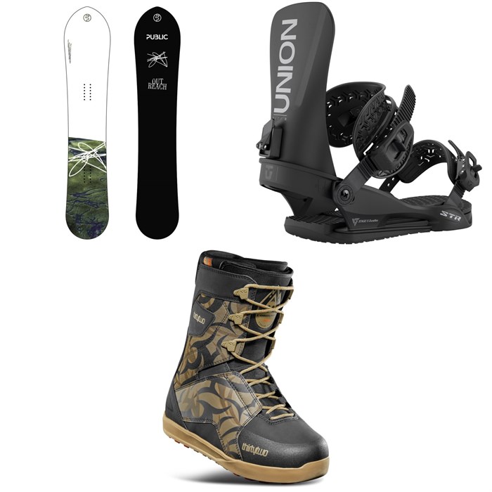 Public Snowboards - Public Snowboards Outreach Snowboard + Union STR Snowboard Bindings + thirtytwo Lashed Snowboard Boots 2026