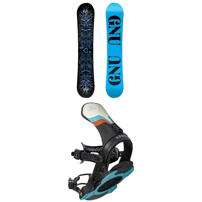 GNU - GNU Asym Ladies Choice C2X Snowboard + Arbor Sequoia Snowboard Bindings - Women's
