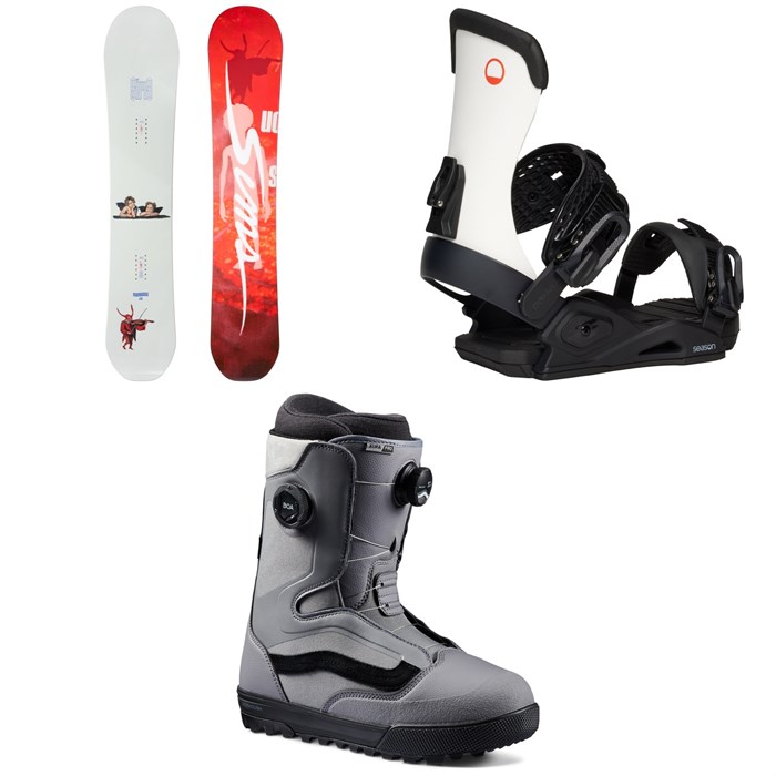 Sims - Sims Macrodose Snowboard + Season Meld Snowboard Bindings + Vans Aura Pro Snowboard Boots