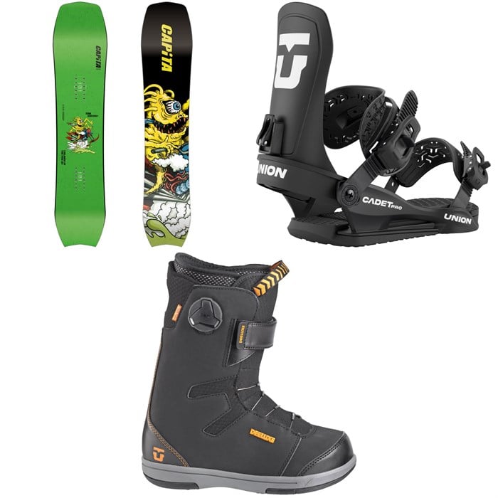CAPiTA - CAPiTA Children Of The Pow Snowboard 2024 + Union Cadet Pro Snowboard Bindings + Cadet Snowboard Boots - Kids'