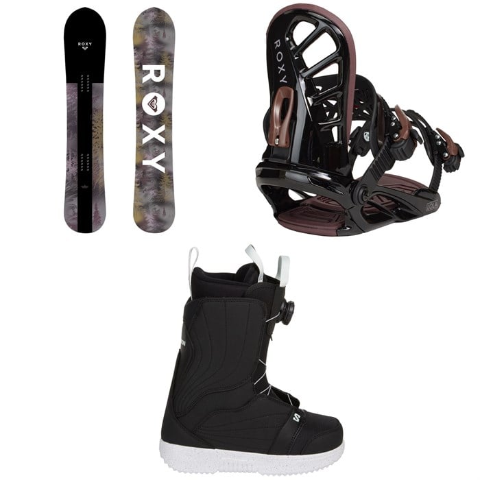 Roxy - Roxy Smoothie C2 Snowboard + Lola Snowboard Bindings + Salomon Pearl Boa X Snowboard Boots - Women's 2026