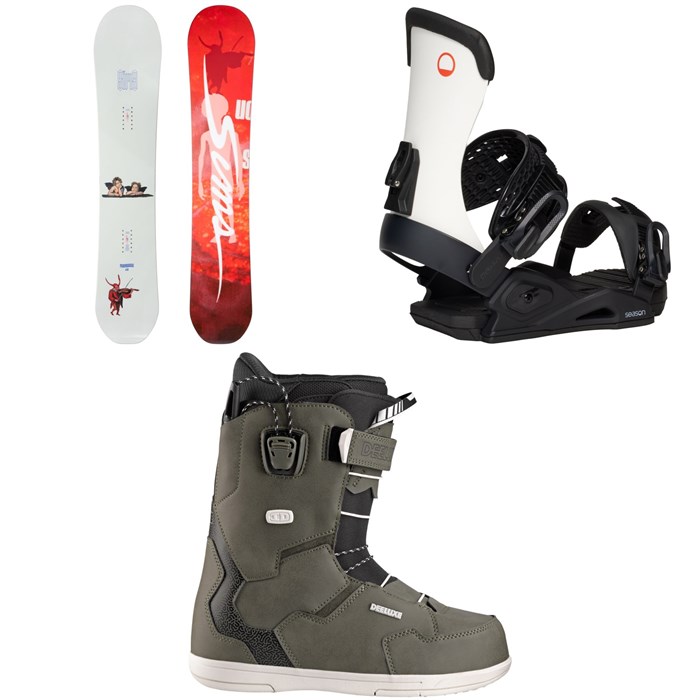 Sims - Sims Macrodose Snowboard + Season Meld Snowboard Bindings + Deeluxe ID Team Snowboard Boots