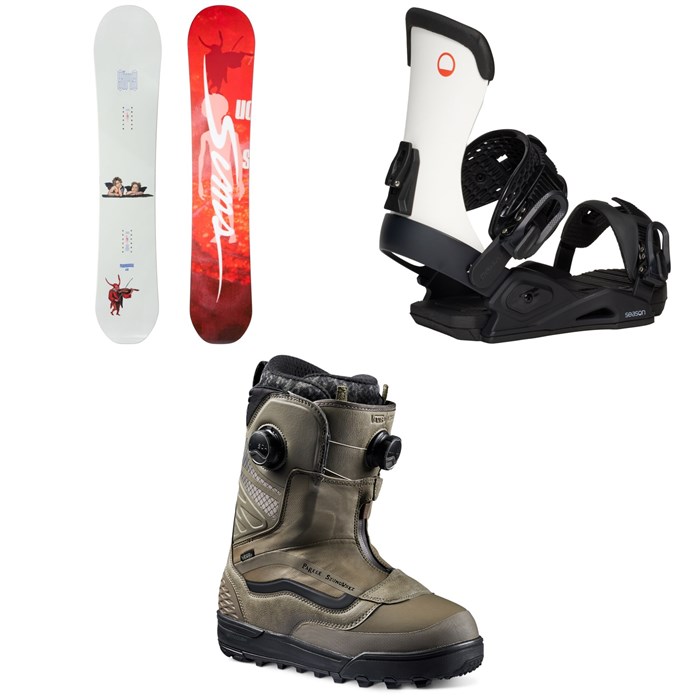 Sims - Sims Macrodose Snowboard + Season Meld Snowboard Bindings + Vans Verse Snowboard Boots