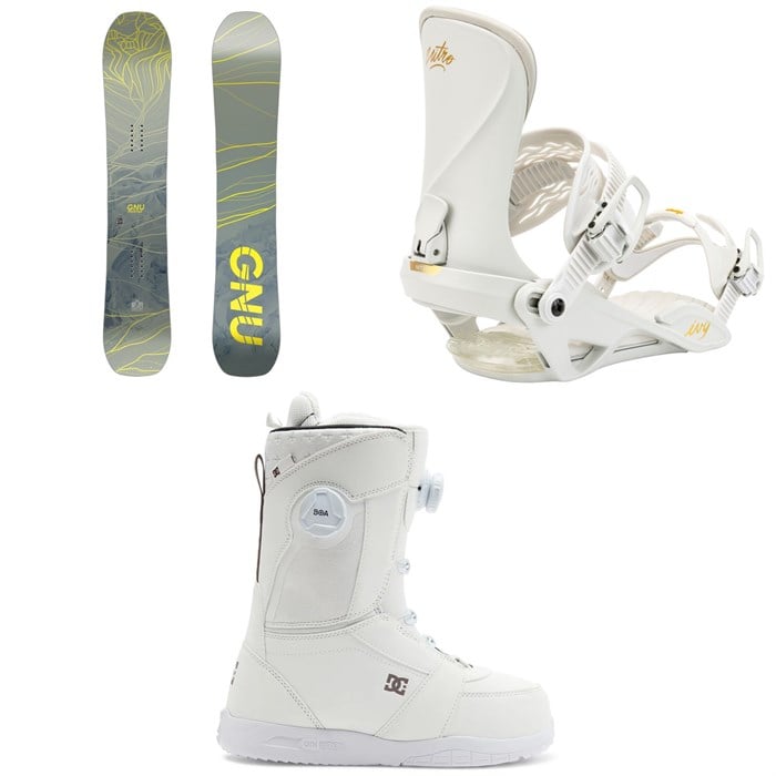 GNU - GNU Frosting C2 Snowboard + Nitro Ivy Snowboard Bindings + DC Lotus Snowboard Boots - Women's 2025
