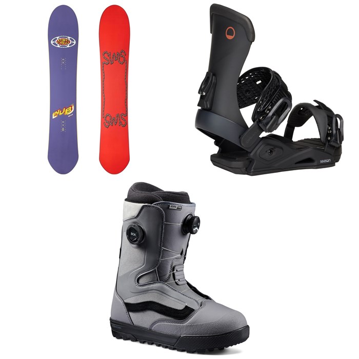 Sims - Sims Nub Snowboard + Season Meld Snowboard Bindings + Vans Aura Pro Snowboard Boots