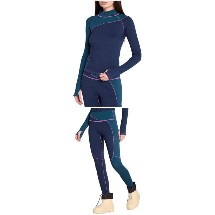 Seniq - Seniq Wool Sculpt Merino Baselayer Mock Neck Top + Leggings - Women's