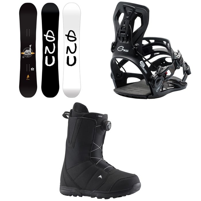 GNU - GNU Facts BTX Snowboard + GNU Cheeter Snowboard Bindings + Burton Moto Boa Snowboard Boots 2026