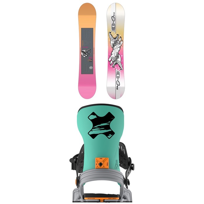 GNU - GNU x Airblaster S.N.A.R.F. Machine Snowboard + Bent Metal Axtion Snowboard Bindings 2026