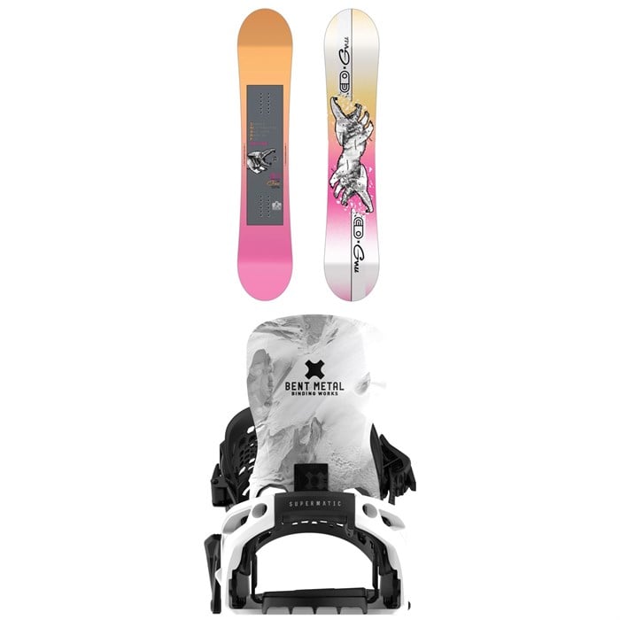 GNU - GNU x Airblaster S.N.A.R.F. Machine Snowboard + Bent Metal Lightning Supermatic Snowboard Bindings 2026