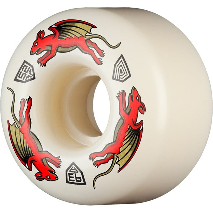 Powell Peralta - Powell Peralta Dragon Formula Red Nano Rats AV4 93a Asymmetrical Skateboard Wheels