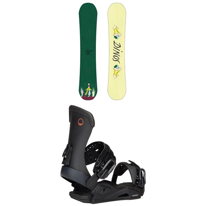 Dinosaurs Will Die - Dinosaurs Will Die BilBored Snowboard + Season Meld Snowboard Bindings