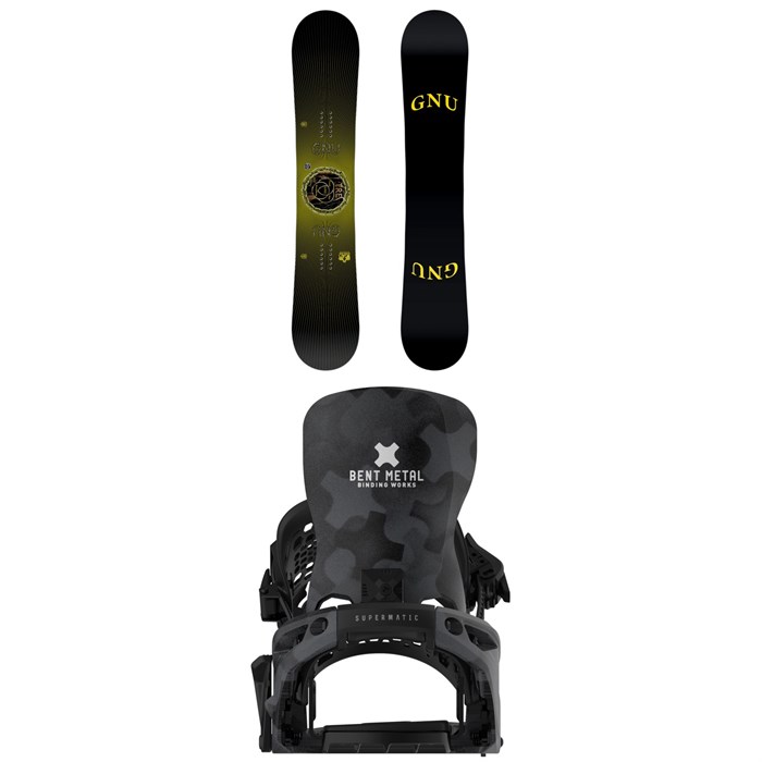 GNU - GNU T.R.E. Snowboard + Bent Metal Lightning Supermatic Snowboard Bindings