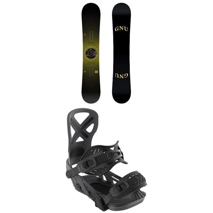 GNU - GNU T.R.E. Snowboard + Bent Metal Anvil Snowboard Bindings