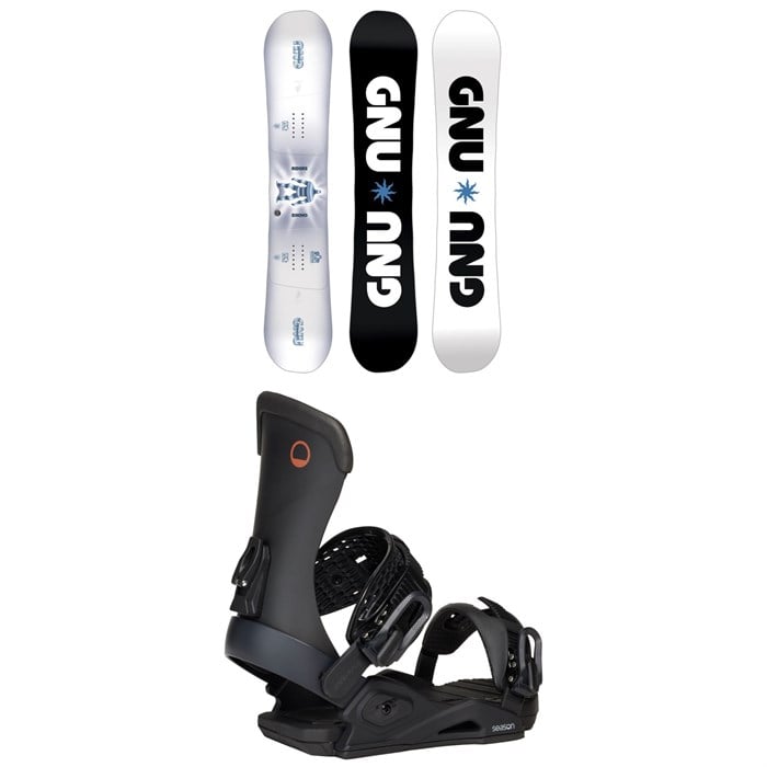 GNU - GNU Riders Choice Asym C2X Snowboard + Season Meld Snowboard Bindings 2026