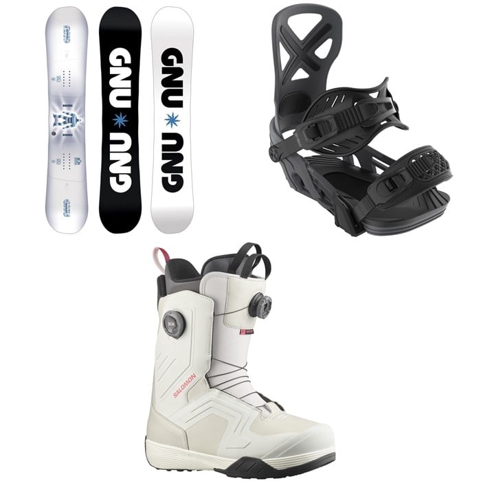 GNU - GNU Riders Choice Asym C2X Snowboard + Bent Metal Anvil Snowboard Bindings + Salomon Dialogue Dual Boa Snowboard Boots 2026