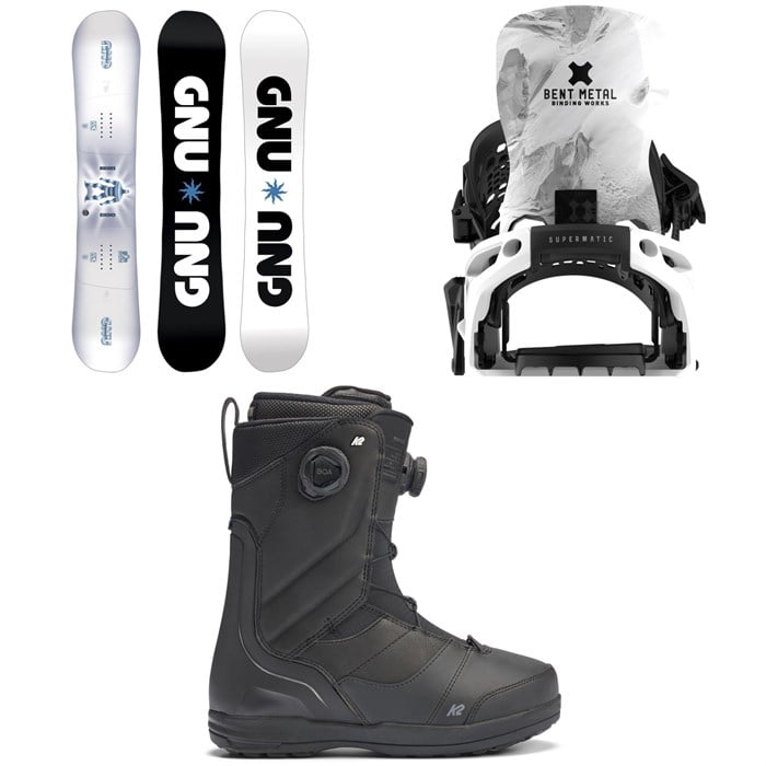GNU - GNU Riders Choice Asym C2X Snowboard + Bent Metal Lightning Supermatic Snowboard Bindings + K2 Maysis Snowboard Boots 2026