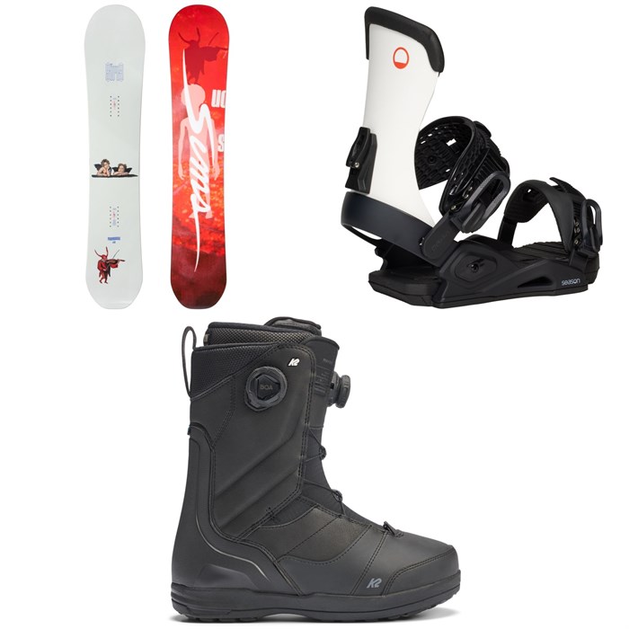 Sims - Sims Macrodose Snowboard + Season Meld Snowboard Bindings + K2 Maysis Snowboard Boots