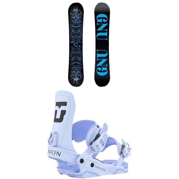 GNU - GNU Asym Ladies Choice C2X Snowboard + Union Trilogy Snowboard Bindings - Women's