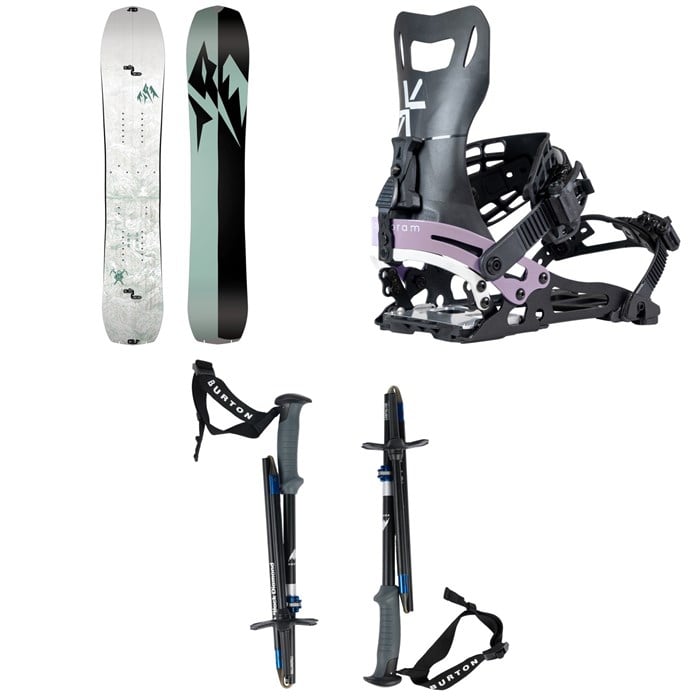 Jones - Jones Solution Splitboard + Karakoram Nomad-W + Split Interface Splitboard Bindings + Burton x Black Diamond Compactor Poles - Women's