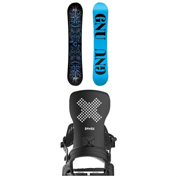 GNU - GNU Asym Ladies Choice C2X Snowboard 2025 + Bent Metal Stylist Snowboard Bindings - Women's