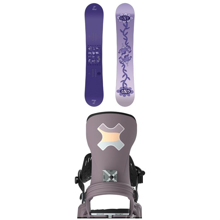 GNU - GNU Asym Velvet C2 Snowboard 2025 + Bent Metal Stylist Snowboard Bindings - Women's