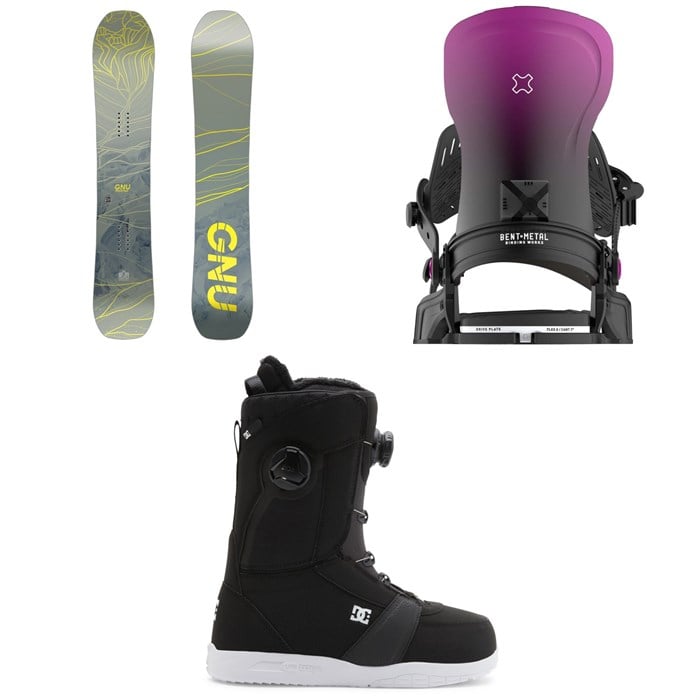 GNU - GNU Frosting C2 Snowboard + Bent Metal Forte Snowboard Bindings + DC Lotus Snowboard Boots - Women's 2025