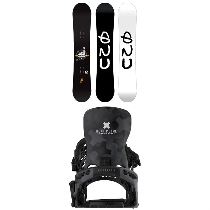 GNU - GNU Facts BTX Snowboard - Blem + Bent Metal Lightning Supermatic Snowboard Bindings 2026