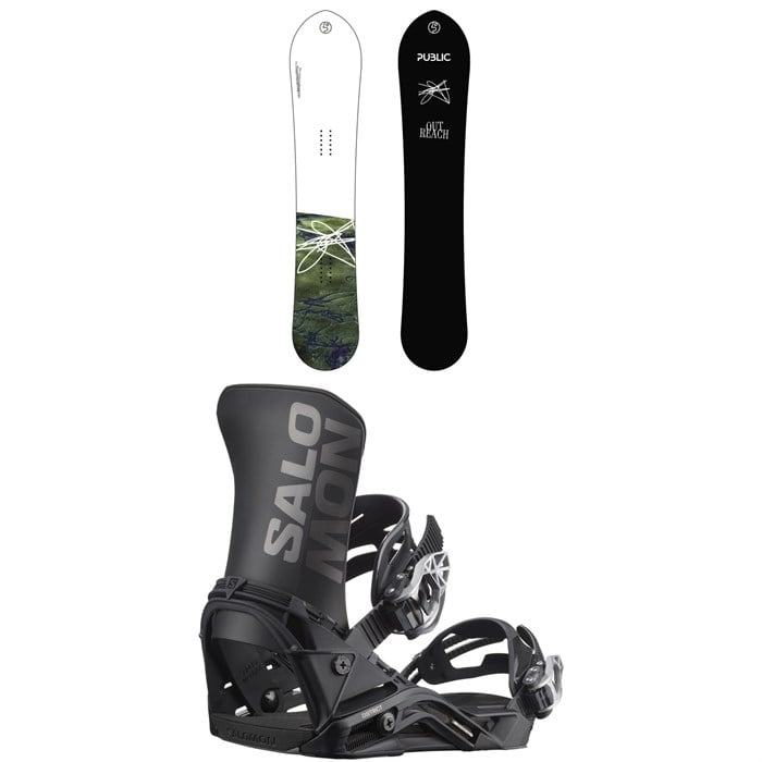 Public Snowboards - Public Snowboards Outreach Snowboard + Salomon District Snowboard Bindings 2026