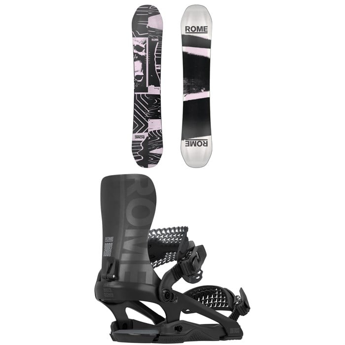 Rome - Rome Boneless Snowboard + 390 Boss FW Snowboard Bindings 2026