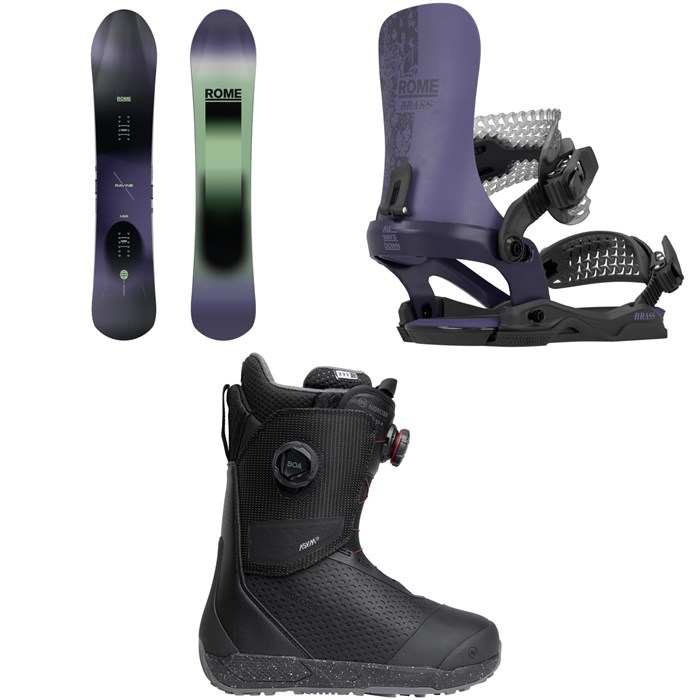 Rome - Rome Ravine Snowboard + Brass AW Snowboard Bindings + Nidecker Rift Pro Snowboard Boots - Women's 2026