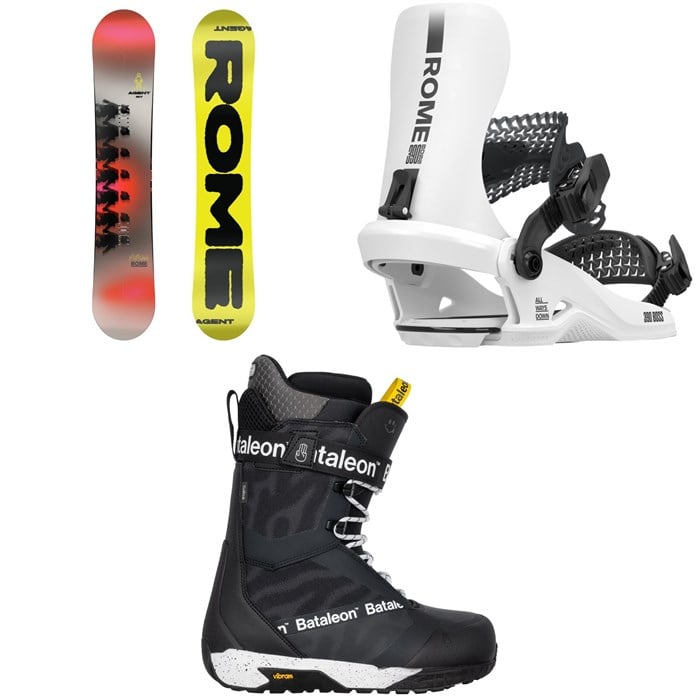Rome - Rome Agent Snowboard + 390 Boss HW Snowboard Bindings + Bataleon Salsa Lace Snowboard Boots 2026