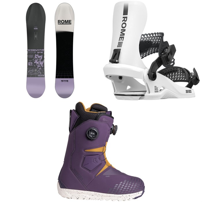 Rome - Rome Service Dog Snowboard + 390 Boss HW Snowboard Bindings + Nidecker Altai Snowboard Boots 2026
